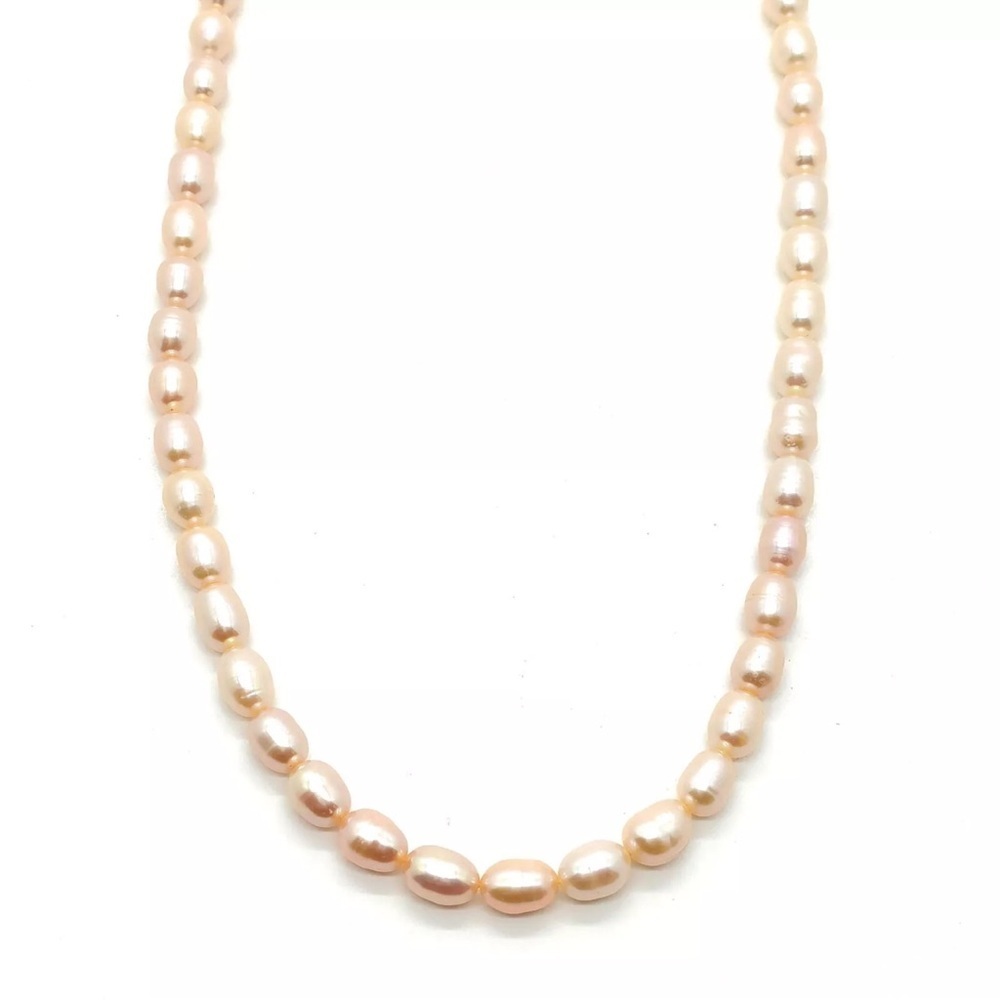 Genuine cultured pearl necklace 925 silver 18 inches